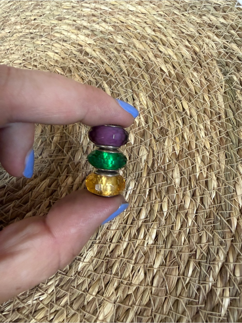 Pandora Glass Charm Trio - Green, Amber, Purple - Picture 2 of 3